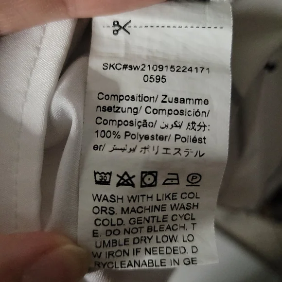 Emery Rose White & Black Grid Pattern Women's Top, Size Small, Notched Neckline - Picture 5 of 5